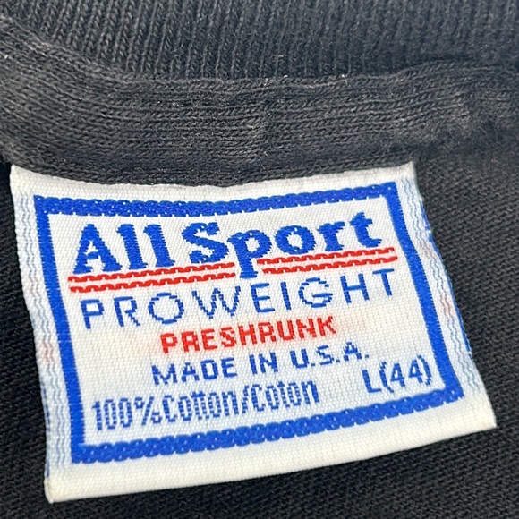 VINTAGE MAC TOOLS 90s ERNIE IRVAN MENS STREET WEAR T-SHIRT BLACK ALLOVER PRINT - Picture 9 of 11